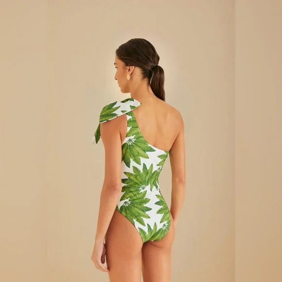 FARM RIO Off-White Palm Fan One Piece Swimsuit - Picture 3 of 3